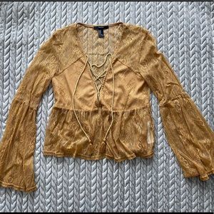 Boho Lacey Long Bell Sleeve Top